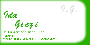 ida giczi business card